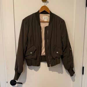 Club Monaco Dark Olive Bomber Jacket